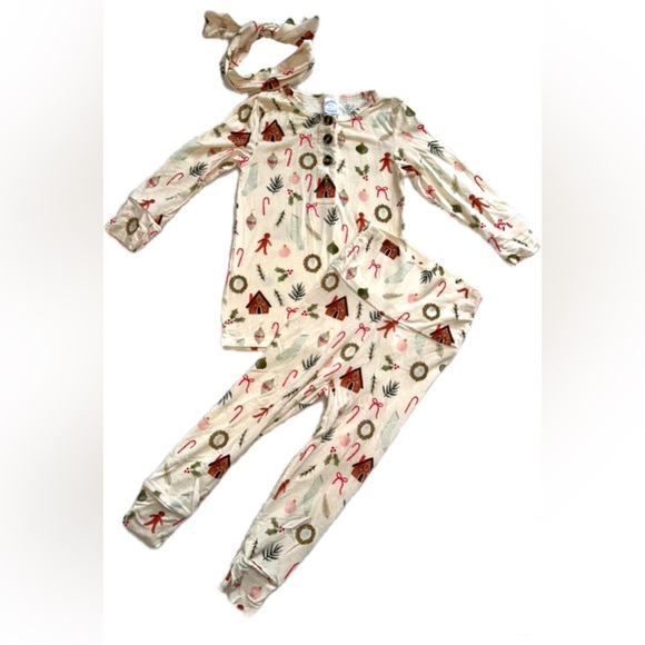 🎁🎅🏼🎄LOU LOU Christmas 3-Piece pajama set- baby 12/18 🎄🎅🏼🎁 - Picture 2 of 7